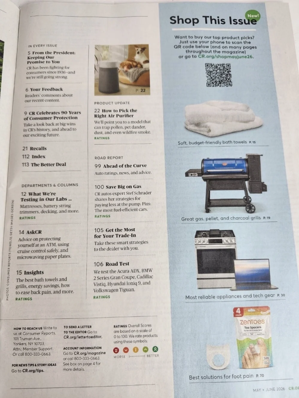 Consumer Reports  90th Anniversary. Issue  May/June 2026 Most & Least Reliable
